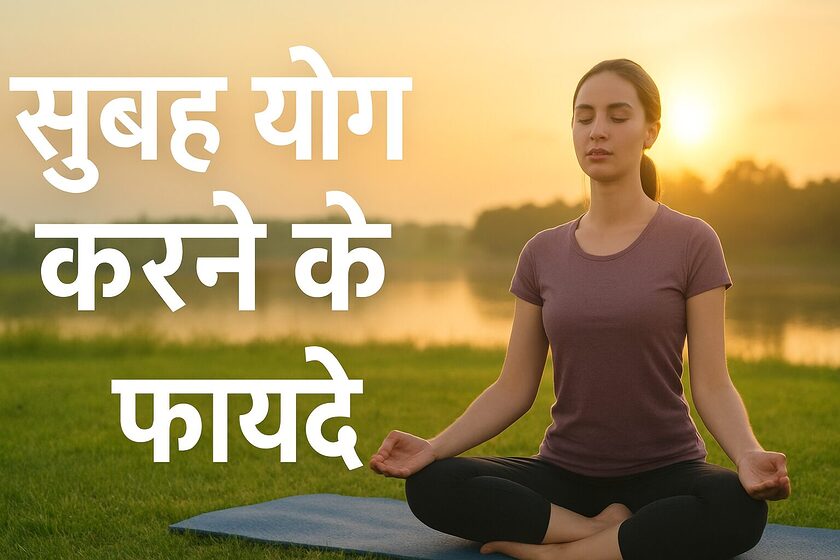 सुबह योग करते हुए व्यक्ति – सुबह योग करने के फायदे और दिनचर्या पर प्रभाव