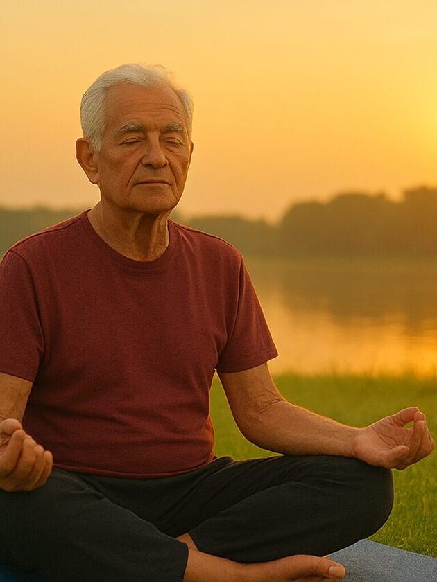 योग करते हुए व्यक्ति
